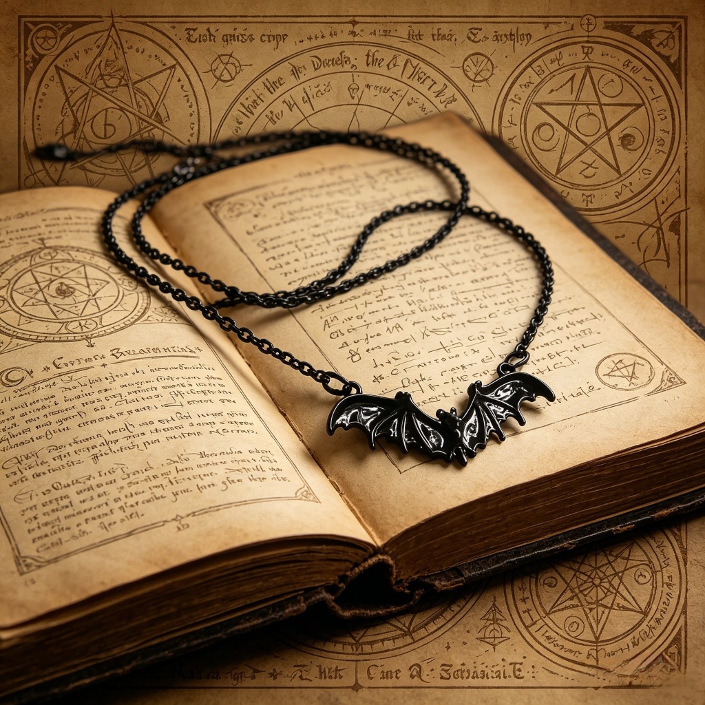 ยุโรปอเมริกันฮาโลวีน Dark Gothic สไตล์ค้างคาวจี้ Clavicle Chain ผู้ชายผู้หญิง Street Punk Hip Hop สร้อยคออินเทรนด์