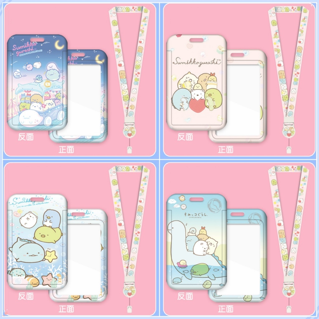 Sumikkogurashi ที่ใส่บัตรรถบัสแบบยืดหดได้ ที่ใส่บัตรป้าย ป้ายชื่อ ที่ใส่บัตรประจําตัว#FT99
