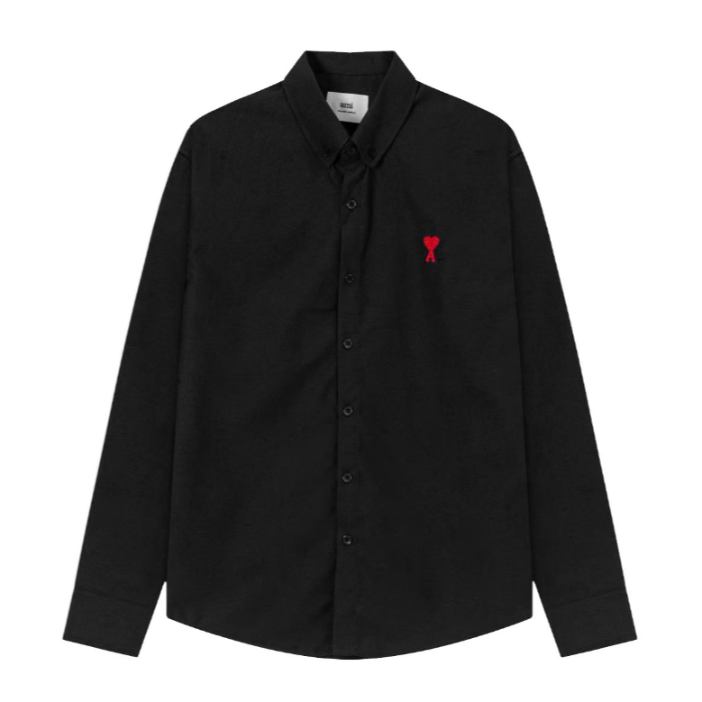 เสื้อยีนส์จุดปกปักหัวใจคลาสสิกสําหรับคู่รักเสื้อเชิ้ตแขนยาวทรงหลวมฤดูใบไม้ผลิและฤดูใบไม้ร่วง