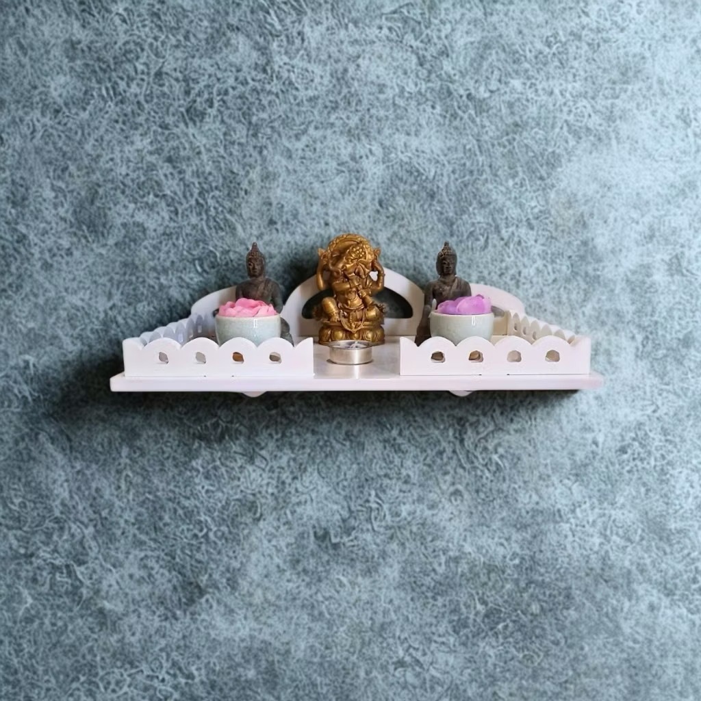 Modern Wall Shelf With Guardrail, Ganesh Wall Shelf K10-Sh31