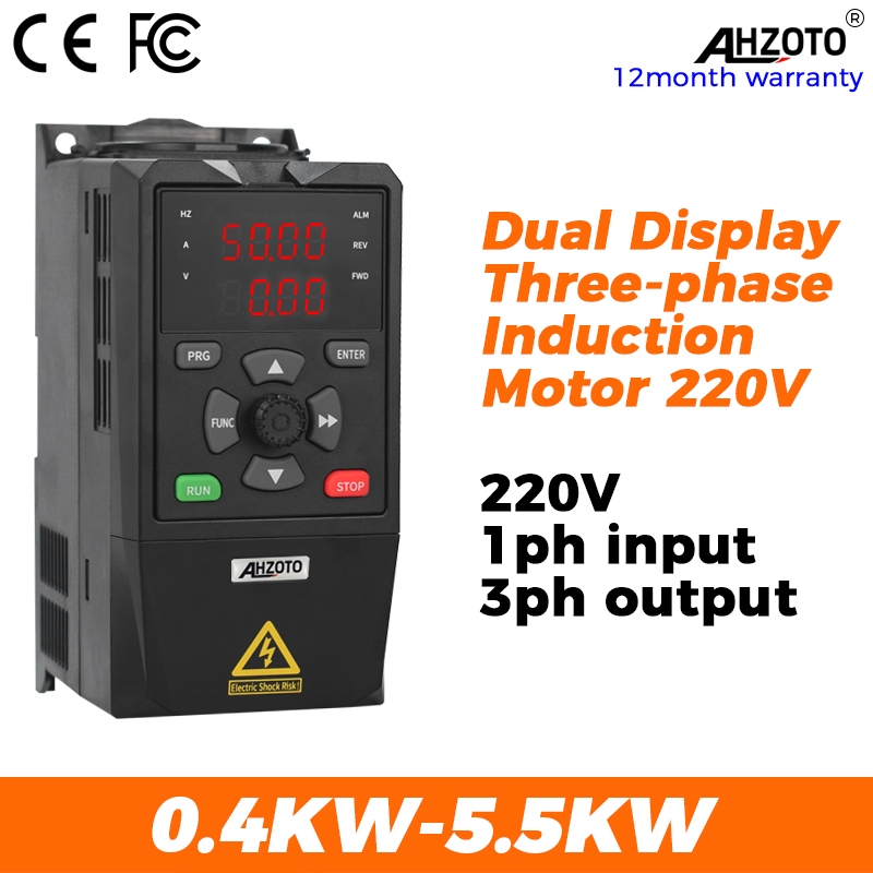 220v VFD 0.4KW-5.5KW อินพุต 1ph 220V เอาต์พุต 3ph 220V มอเตอร์ควบคุมความเร็วความถี่ไดรฟ์อินเวอร์เตอร์
