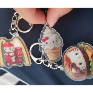 Sanrio Hello Kitty McDonalds Merchandise อะคริลิคพวงกุญแจจี้กระเป๋าเป้สะพายหลัง