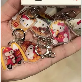 Sanrio Hello Kitty McDonalds Merchandise อะคริลิคพวงกุญแจจี้กระเป๋าเป้สะพายหลัง