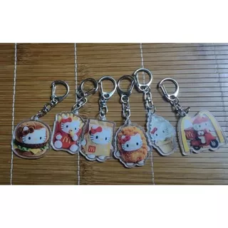 Sanrio Hello Kitty McDonalds Merchandise อะคริลิคพวงกุญแจจี้กระเป๋าเป้สะพายหลัง
