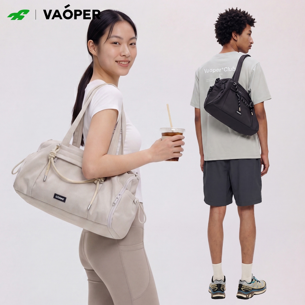 VAOPER กระเป๋าลำลองความจุใหญ่หลายช่องเก็บของโพลีเอสเตอร์ เหมาะท่องเที่ยวกีฬา L618d