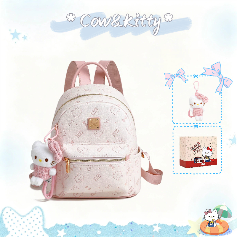 กระเป๋าเป้ Cow&Kitty กระเป๋าเป้สีชมพู Hello Kitty Series กระเป๋ากันน้ำ กระเป๋าเป้สะพายหลัง