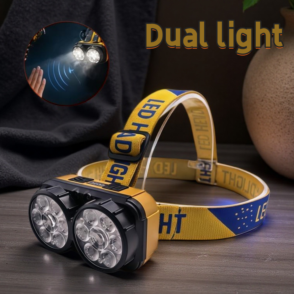 3000mAh Bright LED ไฟหน้า Motion Sensor 4 โหมดแสง USB ชาร์จ 90° ไฟหน้าแบบปรับได้ Camping Fishing Fixture