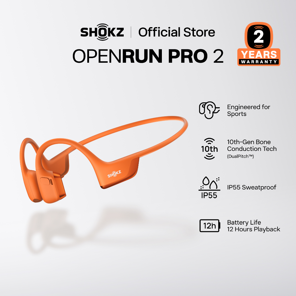 SHOKZ  S820 OpenRun Pro 2 DualPitch เพื่อคุณภาพเสียงที่เหนือชั้น |  ดีไซน์แบบ Open-Ear เพื่อความปลอดภัยส่วนบุคคล |  สวมใส่กระชับ มั่นใจในทุกการฟัง | ใช้งานได้ยาวนาน 12 ชั่วโมง เพื่อการฟังที่ต่อเนื่อง