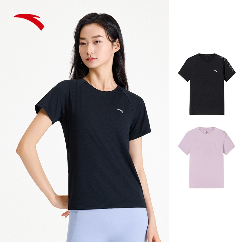 ANTA เสื้อยืดแขนสั้นผู้หญิง Breathable Fitness Training (สีดํา/ขาว/ม่วง/ชมพู) 962527121