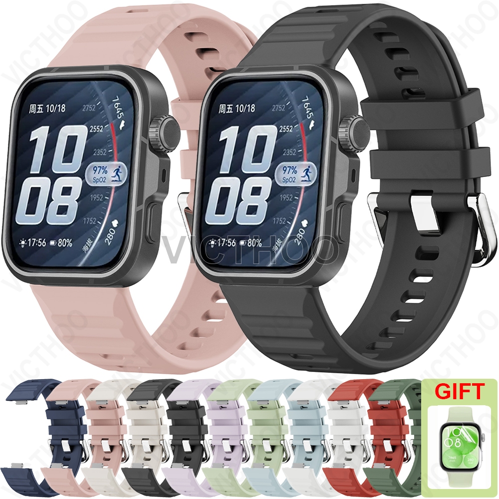 สายรัดนาฬิกาซิลิโคนสายรัดหายใจสำหรับ Huawei Watch Fit 3 / 4 / 4 Pro / 5 / 5 Pro