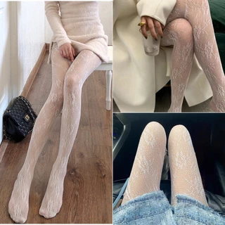 Chillsilk ถุงน่องตาข่ายแฟชั่นสตรี WZ-WW ดีไซน์ลูกไม้กลวงสไตล์วิทยาลัย