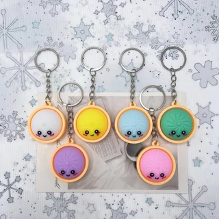 พวงกุญแจ SteamBun Cuties - เสน่ห์ Bao XL ที่สมจริงเป็นพิเศษพร้อมเคลือบเจล PVC | Squishy คลิปหนีบถุงเกี๊ยวขนาดเล็กสําหรับนักเรียน