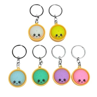 พวงกุญแจ SteamBun Cuties - เสน่ห์ Bao XL ที่สมจริงเป็นพิเศษพร้อมเคลือบเจล PVC | Squishy คลิปหนีบถุงเกี๊ยวขนาดเล็กสําหรับนักเรียน