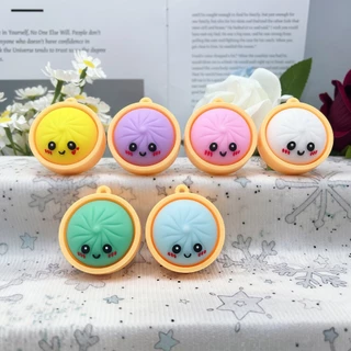 พวงกุญแจ SteamBun Cuties - เสน่ห์ Bao XL ที่สมจริงเป็นพิเศษพร้อมเคลือบเจล PVC | Squishy คลิปหนีบถุงเกี๊ยวขนาดเล็กสําหรับนักเรียน