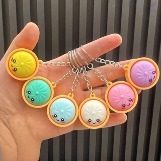 พวงกุญแจ SteamBun Cuties - เสน่ห์ Bao XL ที่สมจริงเป็นพิเศษพร้อมเคลือบเจล PVC | Squishy คลิปหนีบถุงเกี๊ยวขนาดเล็กสําหรับนักเรียน