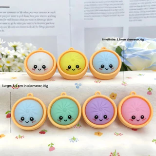 พวงกุญแจ SteamBun Cuties - เสน่ห์ Bao XL ที่สมจริงเป็นพิเศษพร้อมเคลือบเจล PVC | Squishy คลิปหนีบถุงเกี๊ยวขนาดเล็กสําหรับนักเรียน