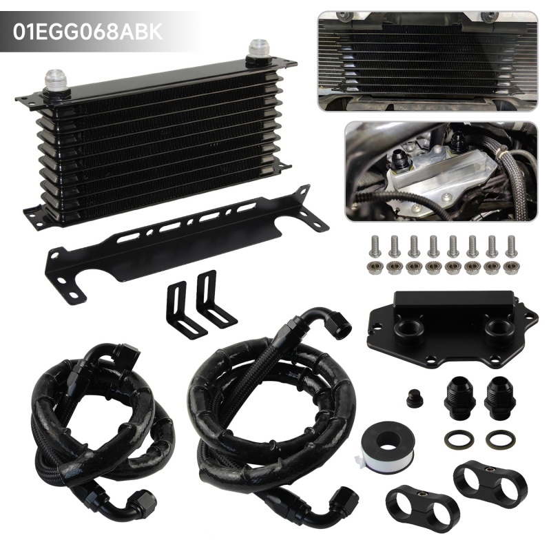 น้ํามันสีดํา Cooler 10 แถวท่อกรองอะแดปเตอร์ยึดชุด 10AN สําหรับ 3 Series BMW G20 G21 G38 320i 330I B3