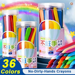 12/24/36 Colors Plastic Crayons Painting No Dirty Hand Safe Non-Toxic Washable Drawing Art Stationery