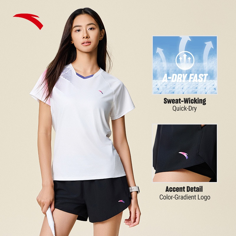 ANTA Women Training Knit Sport Set Loose-Fit Breathable Moisture-Wiking Quick-Dry Fitness Athletic 962537207