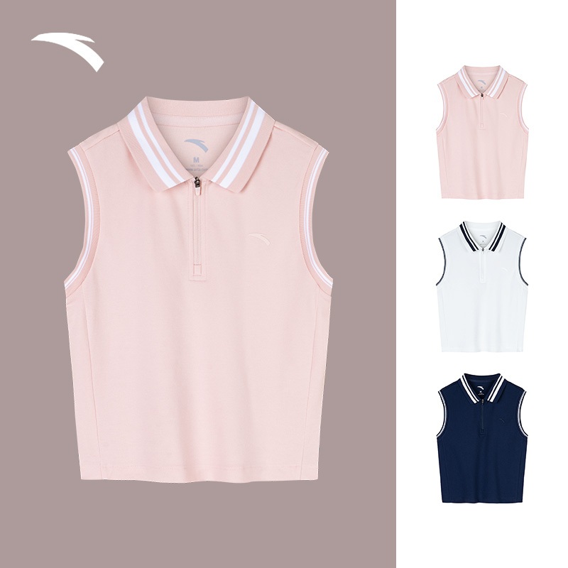 ANTA SS ผู้หญิงระบายอากาศได้สบายแฟชั่นอินเทรนด์สบายๆกีฬาแขนสั้นเสื้อ POLO 1624E7158U