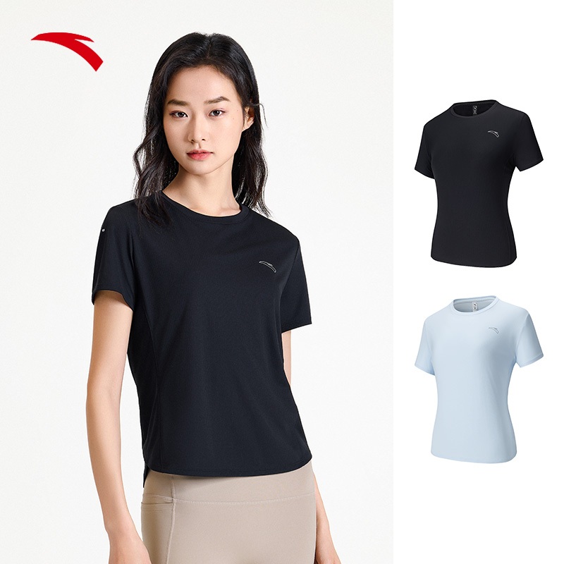 ANTA เสื้อยืดแขนสั้นผู้หญิง Breathable Quick-Dry ออกกําลังกายวิ่งออกกําลังกายการฝึกอบรม Top 962525104