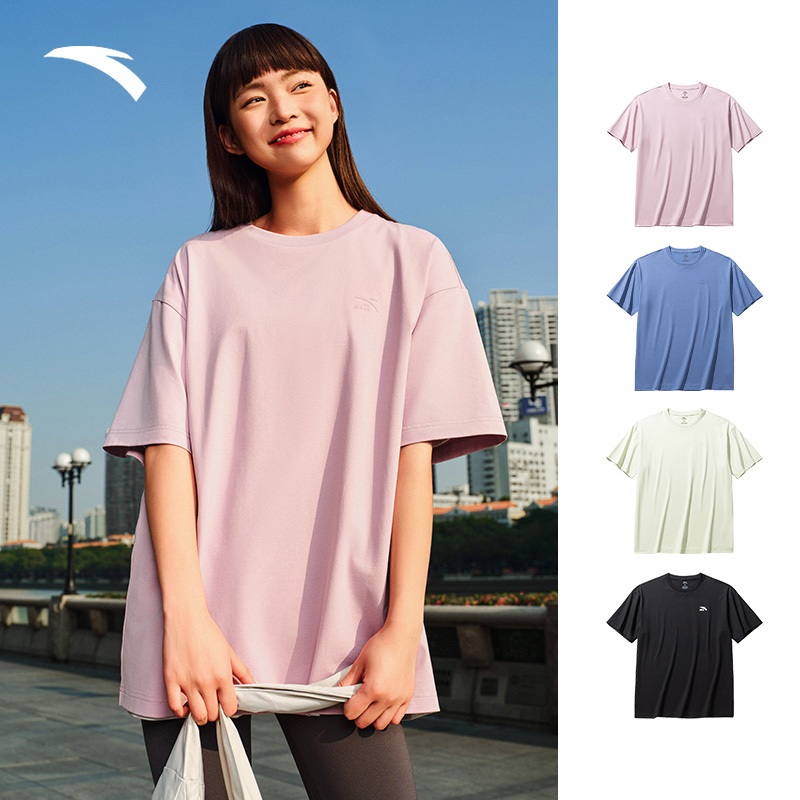 ANTA เสื้อยืดกีฬาทรงหลวมสําหรับทั้งชายและหญิง 972528125