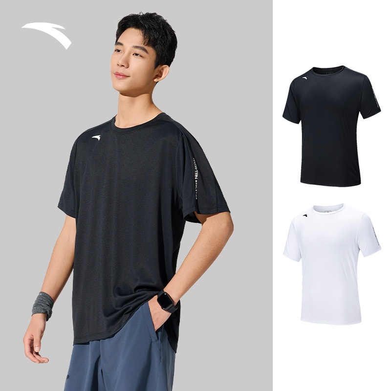 ANTA Men Sports T-Fit Breathable Moisture-Wiking Quick-Dry Fitnessทอเสื้อกีฬา 952527133