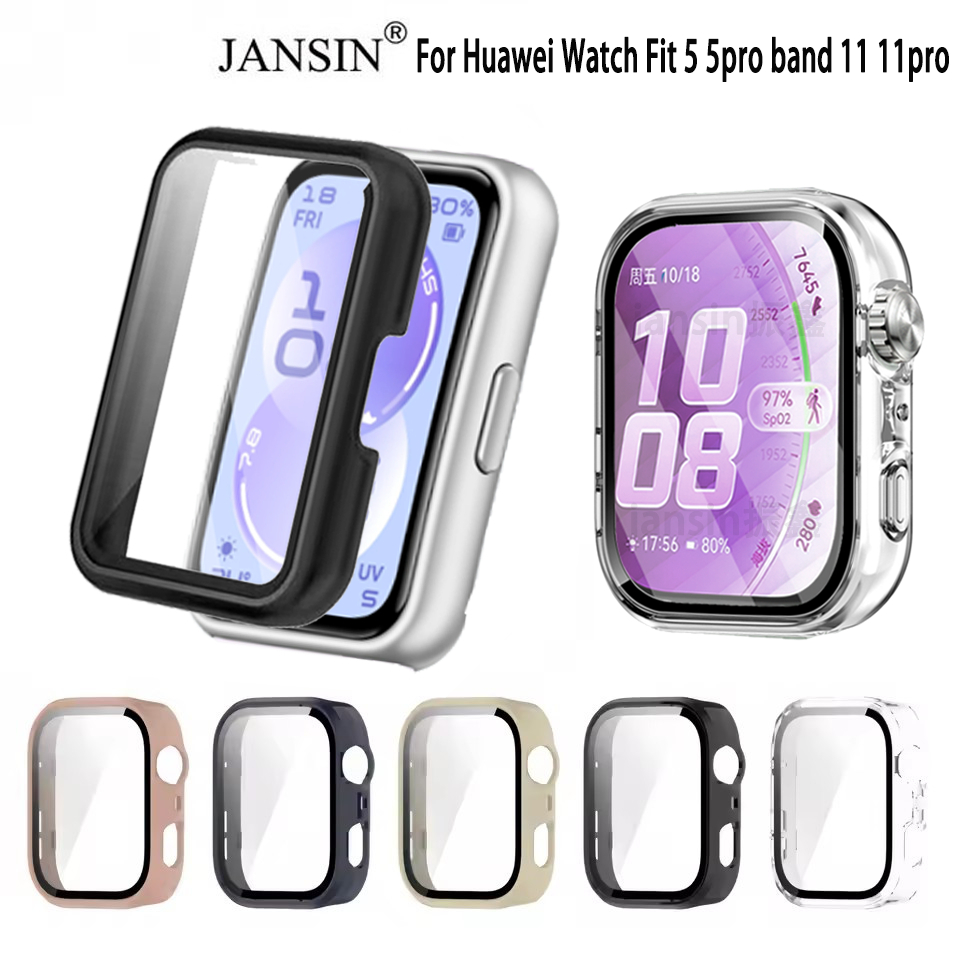 เคส กระจก + เคสสํา สำหรับ Huawei watch fit 5 5 Pro band 11 11Pro watch fit 4 Pro fit 4 เคส พร้อมฟิล์มกระจกนิรภัย สายนาฬิกาข้อมือ