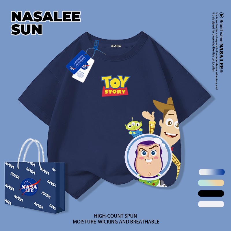 [จัดส่งในวันเดียวกัน] เด็กผ้าฝ้ายสีฟ้าอ่อนเสื้อยืดการ์ตูนจํานวนสนุกพิมพ์ฤดูร้อนระบายอากาศเสื้อผ้าแขนสั้นเหมาะสําหรับ3-16ชายหญิง