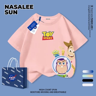 [จัดส่งในวันเดียวกัน] เด็กผ้าฝ้ายสีกรมท่าเสื้อยืดการ์ตูนน่ารักสนุกพิมพ์ฤดูร้อนเสื้อผ้าระบายอากาศแขนสั้นเหมาะสําหรับ 3-16 ชายหญิง