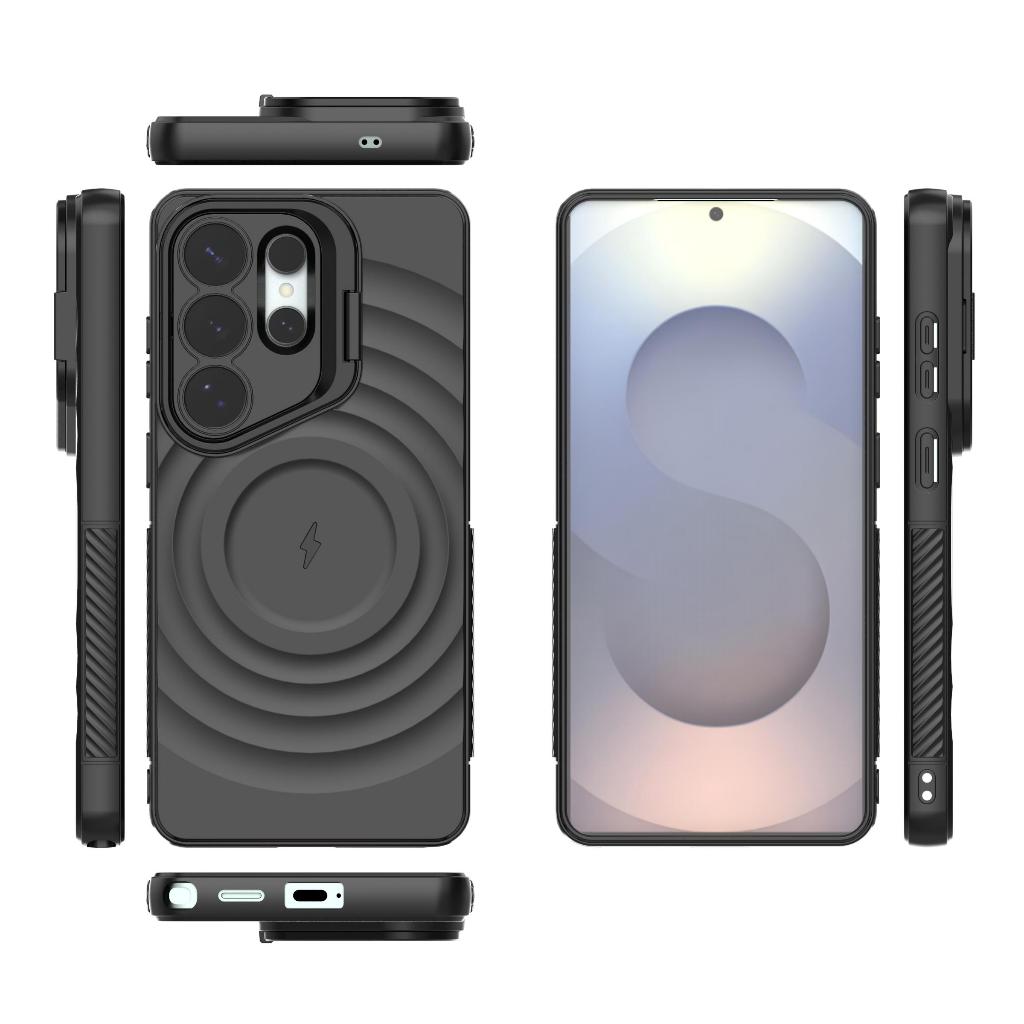เคสโทรศัพท์ TPU เนื้อหยักพร้อมขาตั้งกล้อง ใช้ได้กับ Samsung Galaxy S26 Ultra / S25 Ultra | ฝาครอบ TPU แบบนุ่มกันกระแทกกันลื่น