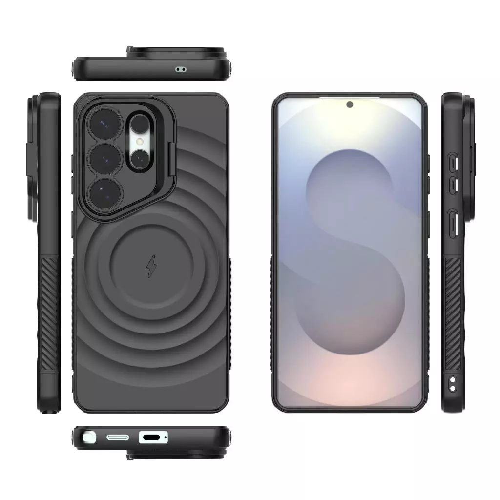 เคสโทรศัพท์ TPU เนื้อหยักพร้อมขาตั้งกล้อง ใช้ได้กับ Samsung Galaxy S26 Ultra / S25 Ultra | ฝาครอบ TPU แบบนุ่มกันกระแทกกันลื่น