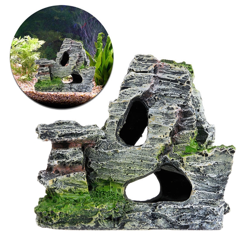 JOE Mountain View Aquarium Ro Cave Tree Bridge เครื่องประดับถังปลา Roery Decor LR