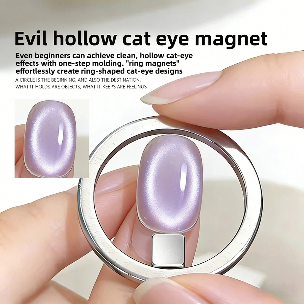 MIANEL ทําเล็บมือเริ่มต้น Hollow Cat Eye แม่เหล็ก Square & Circular เครื่องมือแม่เหล็กแก้วลูกปัด Super Strong Magnetic เล็บเจลเล็บเครื่องมือเสริม