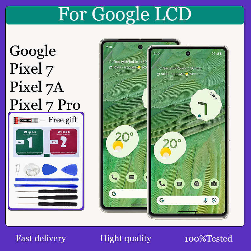 Original AMOLED สําหรับ Google Pixel 7 7A 7 Pro จอแสดงผล LCD Touch Screen Digitizer เปลี่ยน