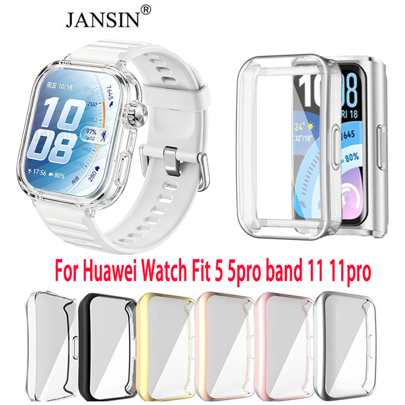 เคส สําหรับ Huawei watch fit 5 Pro band 11 11 Pro Watch Fit 4 Pro band 10 เคสใส TPU นิ่มคลุมหน้าจอ นาฬิกาสมาร์ท