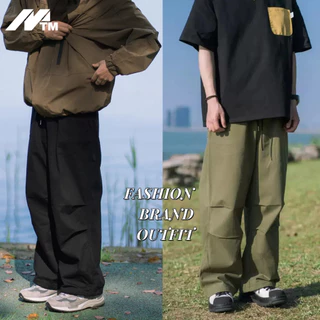 MTM กางเกงคาร์โก้ขากว้างผู้ชาย กางเกงทรงตรงทรงหลวมลำลองอินเทรนด์ใหม่ High Street ผู้ชาย ก้ขายาวลําลอง มีหลายกระเป๋า Clothing