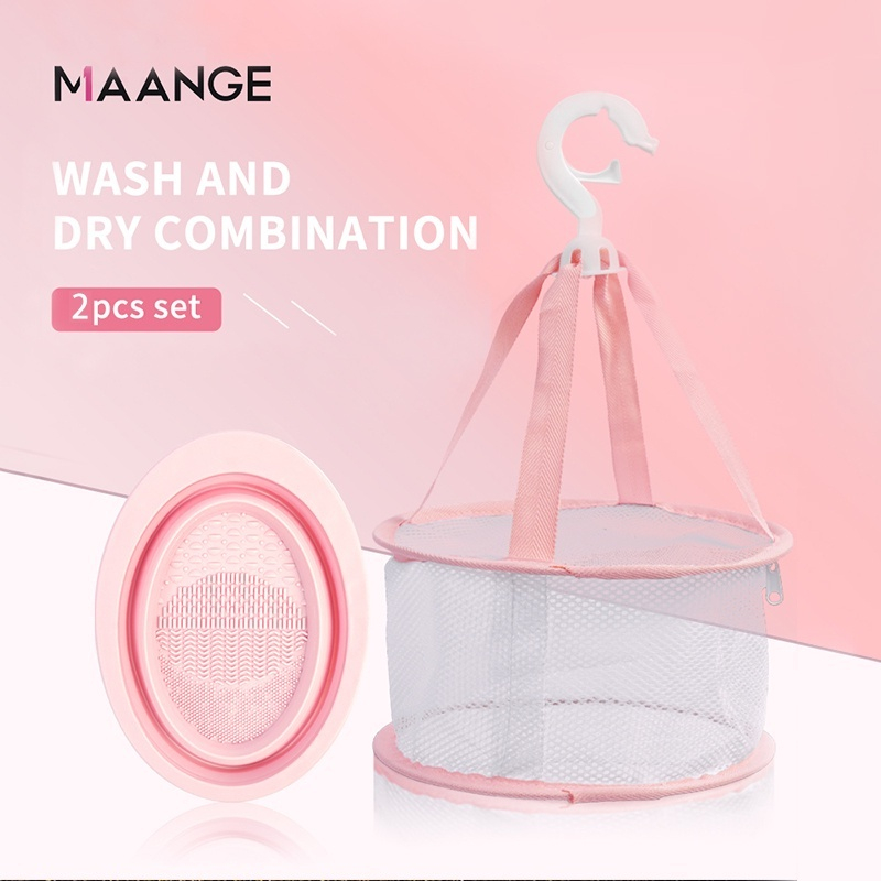 Maange ชุดทำความสะอาดพัฟแป้งและแปรงแต่งหน้า - พร้อมไส้กรองอากาศและเครื่องล้างจาน 4476
