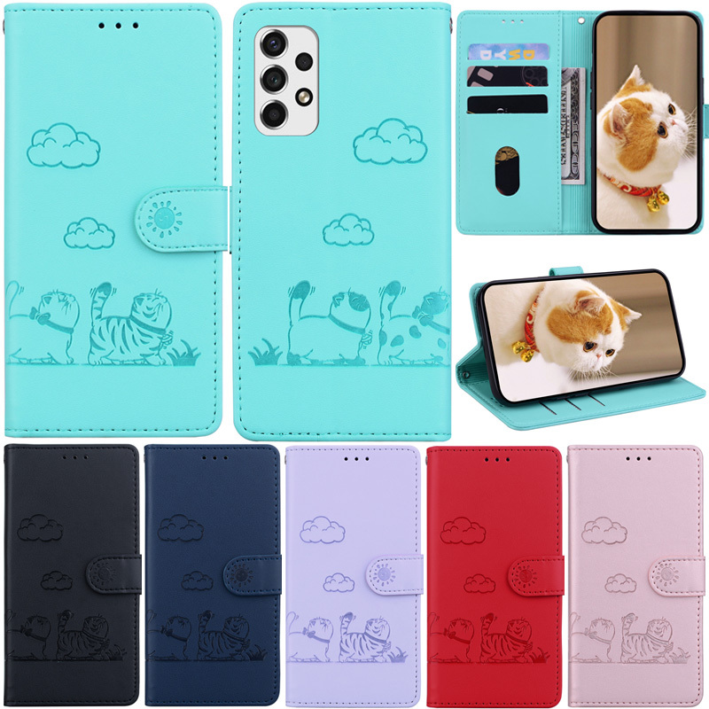 SAMSUNG หรูหราปลอกสําหรับSamsung Galaxy A53 A73 A33 A52 A72 A12 A32 4G A22 5G A52s A13 A23 A24 M13 4G M55 A04s M13 5G A02s A03s A05 หนังกรณีกรณีหนังกรณี