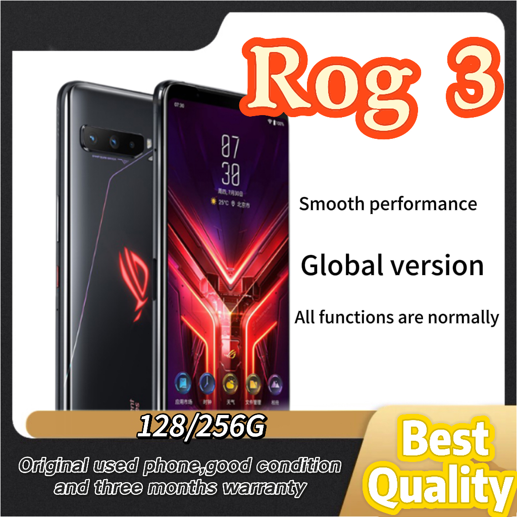 Asus ROG Phone 3 มือที่สอง 95% ใหม่ Dual SIM 4G โทรศัพท์เกม Global ROM ประสิทธิภาพสูง