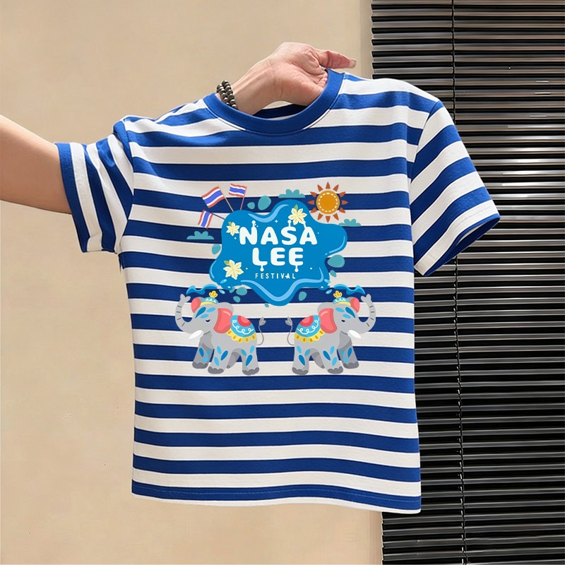 ✨สินค้าพร้อมส่ง✨ เสื้อยืด NASALEE ลายช้าง ผ้าฝ้าย100% ระบายอากาศดี Unisex เด็กและผู้ใหญ่ ฤดูร้อน