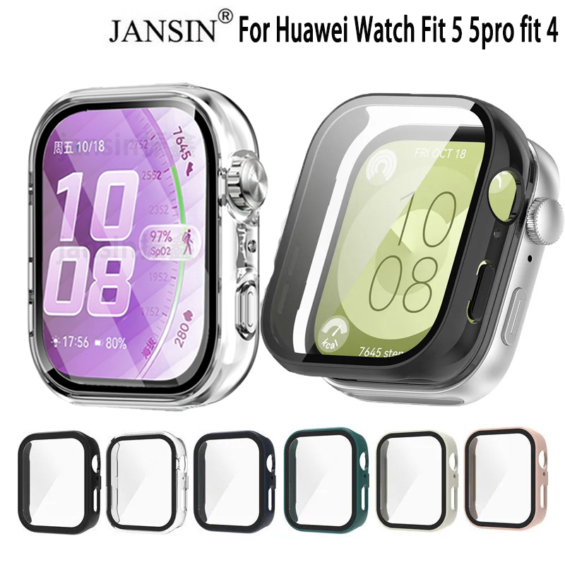 เคส กระจก + เคสสํา Huawei watch fit 5 5 Pro 4 fit 3 เคส พร้อมฟิล์มกระจกนิรภัย สำหรับ สายนาฬิกาข้อมือ