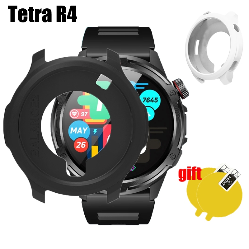 For Aolon Tetra R4 สําหรับ ฉันเสียใจ เตตร้า ร4 กรณีสมาร์ทนาฬิกากันชนป้องกันครึ่งฝาครอบซิลิโคนอ่อนนุ่มป้องกันหน้าจอฟิล์ม