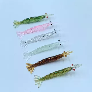 DUODUOYU 20PCS กุ้งนุ่มเหยื่อตกปลา 40 มม./50 มม.ซิลิโคน Multi-Jointed กุ้งเหยื่ออ่อนประดิษฐ์เหยื่ออ่อนตกปลา Tackle