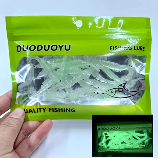 DUODUOYU 20PCS กุ้งนุ่มเหยื่อตกปลา 40 มม./50 มม.ซิลิโคน Multi-Jointed กุ้งเหยื่ออ่อนประดิษฐ์เหยื่ออ่อนตกปลา Tackle