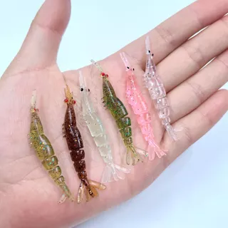 DUODUOYU 20PCS กุ้งนุ่มเหยื่อตกปลา 40 มม./50 มม.ซิลิโคน Multi-Jointed กุ้งเหยื่ออ่อนประดิษฐ์เหยื่ออ่อนตกปลา Tackle