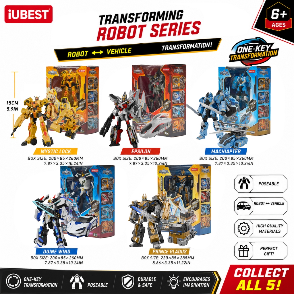 [ในสต็อก] iUBEST ของเล่น Mecha Sky Awakening Divine Wind Prince Gladius Machiapter Epsilon Mystic Lock Deathtone Sidewinder Transform Mecha รุ่น 6 นิ้ว Action Figure