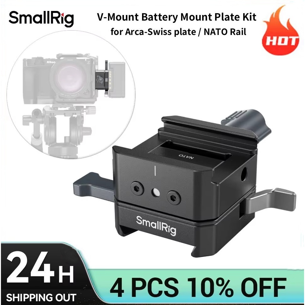 SmallRig V Mount แผ่นแบตเตอรี่ V ล็อคแบตเตอรี่ชุดแผ่นสําหรับ Arca-Swiss แผ่น NATO Rail หมุนได้ V-Lock Design
