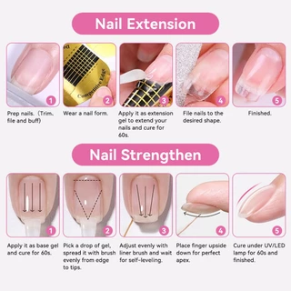 【Local】BORN PRETTY รุ่นอัพเกรดใหม่ 2.0 6-in-1 กาวทาเล็บเจลยาทาเล็บ Strengthener เล็บปลอมเคล็ดลับ Gule ฐานเจล Top Coat Soak Off Nail Art 15ml