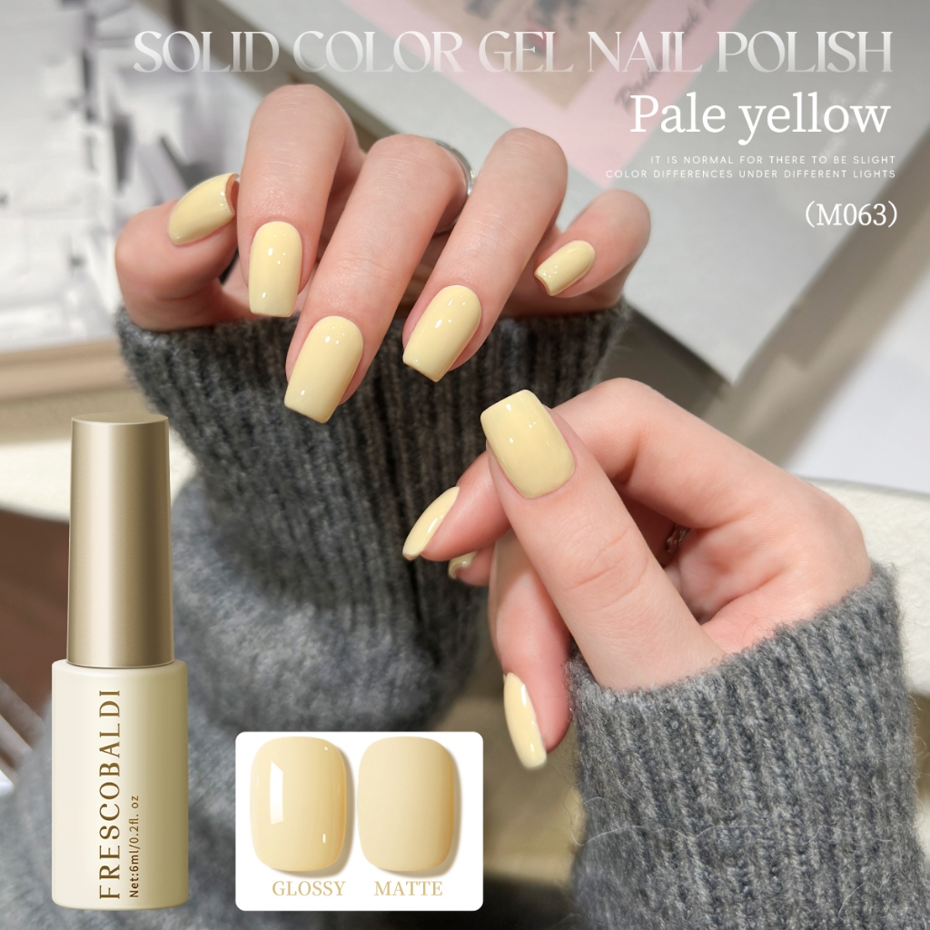 FRESCOBALDI 6ml Pudding Yellow Gel Nail Polish เหมาะสําหรับร้านทําเล็บ